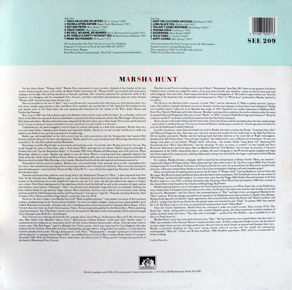 Marsha Hunt - Walk On Gilded Splinters | See For Miles Records Ltd. (SEE 209) - 2 Marsha Hunt - Walk On Gilded Splinters | See For Miles Records Ltd. (SEE 209) - 2