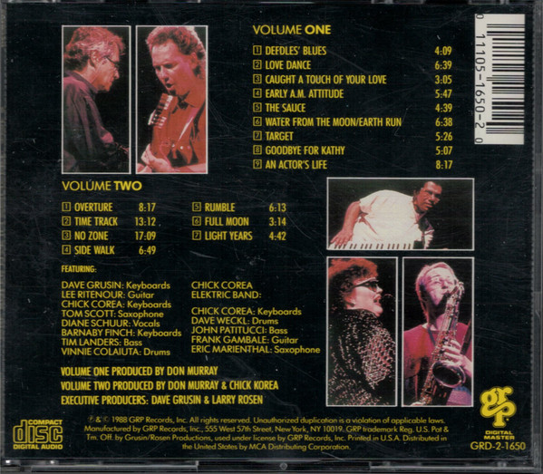 Dave Grusin / Lee Ritenour / Chick Corea / Diane Schuur / Tom Scott - GRP Super Live In Concert | GRP (GRD-2-1650) - 2