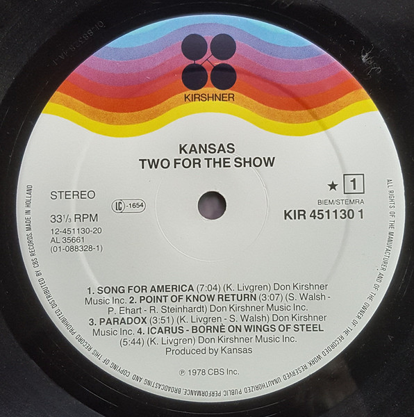 Kansas - Two For The Show | Kirshner (KIR 451130 1) - 4