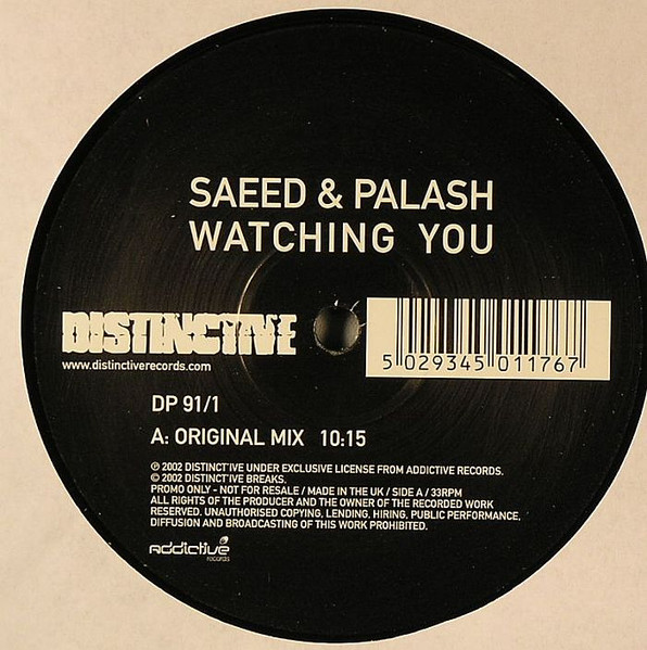 Saeed & Palash - Watching You | Distinct'ive Records (DP 91/1) - 2 Saeed & Palash - Watching You | Distinct'ive Records (DP 91/1) - 2