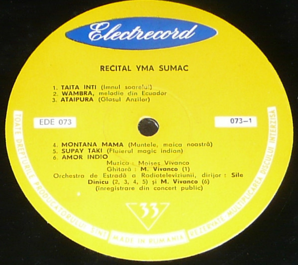 Yma Sumac - Recital | Electrecord (EDE-073) - 4