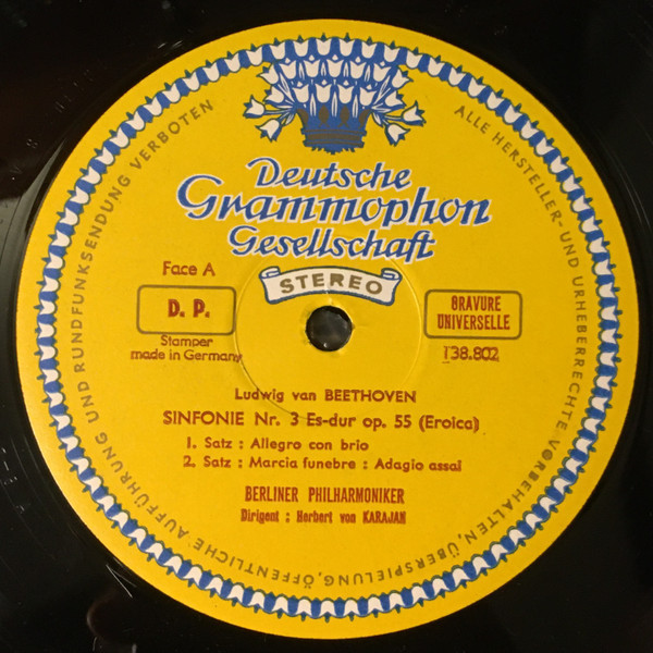 Ludwig van Beethoven , Berliner Philharmoniker , Herbert von Karajan - Symphonie N°3 "Héroïque" | Deutsche Grammophon (138 802) - 3