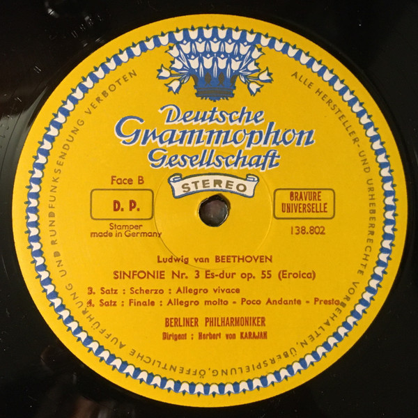 Ludwig van Beethoven , Berliner Philharmoniker , Herbert von Karajan - Symphonie N°3 "Héroïque" | Deutsche Grammophon (138 802) - 4