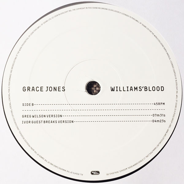 Grace Jones - Williams' Blood | Wall Of Sound (WOS042T) - 4 Grace Jones - Williams' Blood | Wall Of Sound (WOS042T) - 4