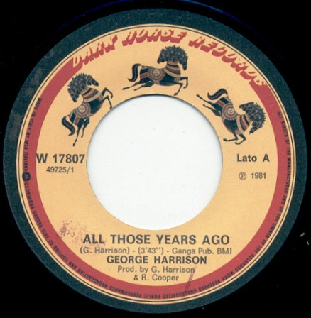 George Harrison - All Those Years Ago | Dark Horse Records (W 17807) - 3