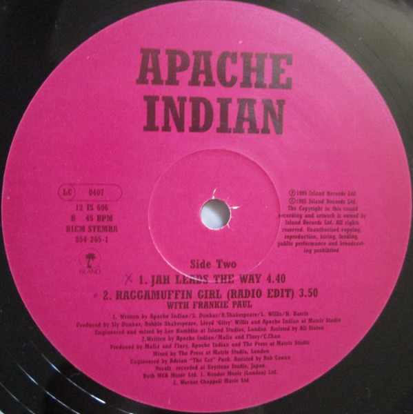 Apache Indian With Frankie Paul - Raggamuffin Girl | Island Records (12 IS 606) - 4 Apache Indian With Frankie Paul - Raggamuffin Girl | Island Records (12 IS 606) - 4