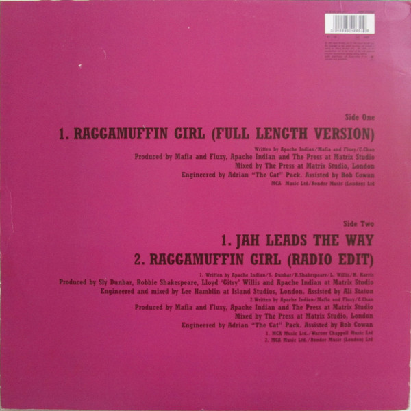 Apache Indian With Frankie Paul - Raggamuffin Girl | Island Records (12 IS 606) - 2 Apache Indian With Frankie Paul - Raggamuffin Girl | Island Records (12 IS 606) - 2