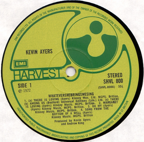 Kevin Ayers - Whatevershebringswesing | Harvest (SHVL 800) - 4 Kevin Ayers - Whatevershebringswesing | Harvest (SHVL 800) - 4