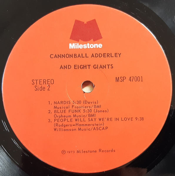 Cannonball Adderley - Cannonball And Eight Giants | Milestone (MSP-47001) - 3 Cannonball Adderley - Cannonball And Eight Giants | Milestone (MSP-47001) - 3