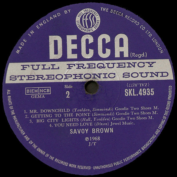 Savoy Brown - Getting To The Point | Decca (SKL 4935) - 4 Savoy Brown - Getting To The Point | Decca (SKL 4935) - 4