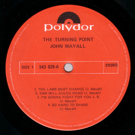 John Mayall - The Turning Point | Polydor (543 029) - 3
