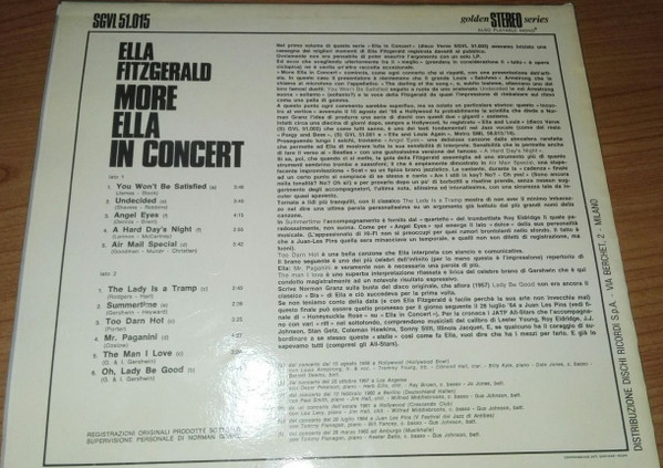 Ella Fitzgerald - More Ella In Concert | Verve Records (SGVL 51.015) - 2 Ella Fitzgerald - More Ella In Concert | Verve Records (SGVL 51.015) - 2