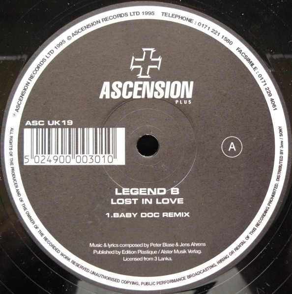 Legend B - Lost In Love | Ascension Records (ASC UK 19) - main Legend B - Lost In Love | Ascension Records (ASC UK 19) - main