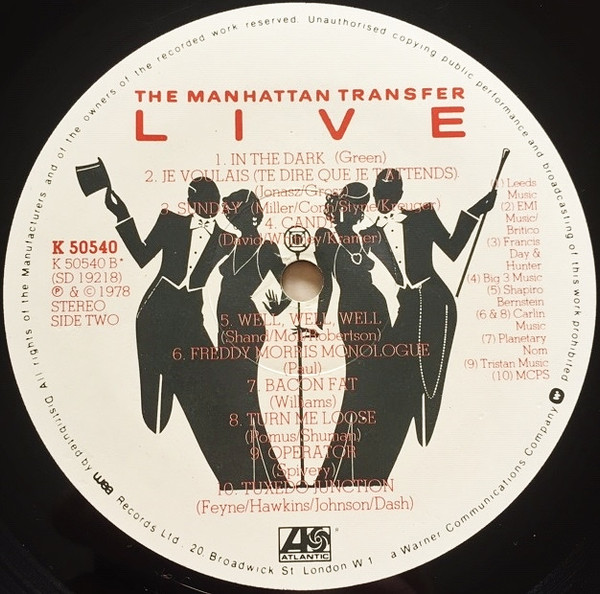 The Manhattan Transfer - Live | Atlantic (K 50540) - 4