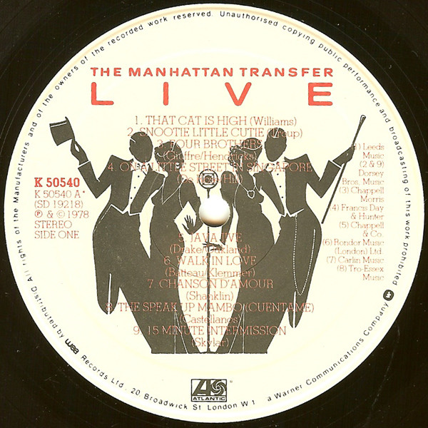 The Manhattan Transfer - Live | Atlantic (K 50540) - 3