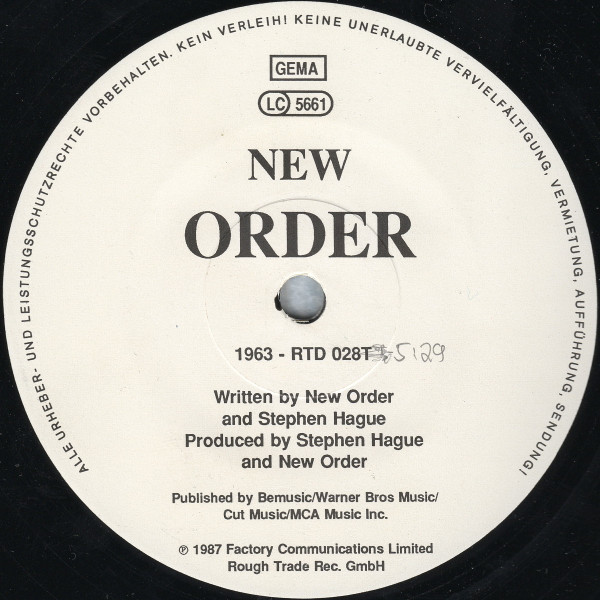 New Order - True Faith / 1963 | Factory (RTD 028T) - 4 New Order - True Faith / 1963 | Factory (RTD 028T) - 4