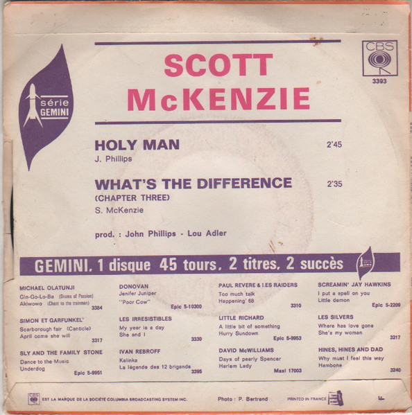 Scott McKenzie - Holy Man | CBS (3393) - 2
