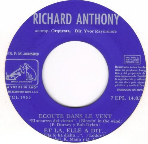 Richard Anthony - A Présent, Tu Peux T'en Aller | La Voz De Su Amo (7EPL 14.039) - 4 Richard Anthony - A Présent, Tu Peux T'en Aller | La Voz De Su Amo (7EPL 14.039) - 4