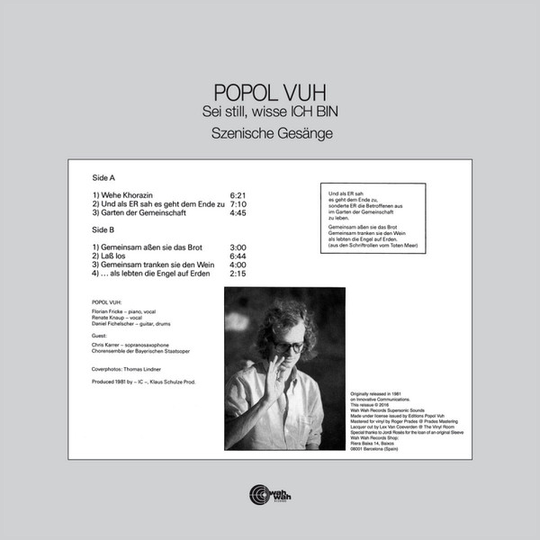 Popol Vuh - Sei Still, Wisse Ich Bin | Wah Wah Records (LPS191) - 2
