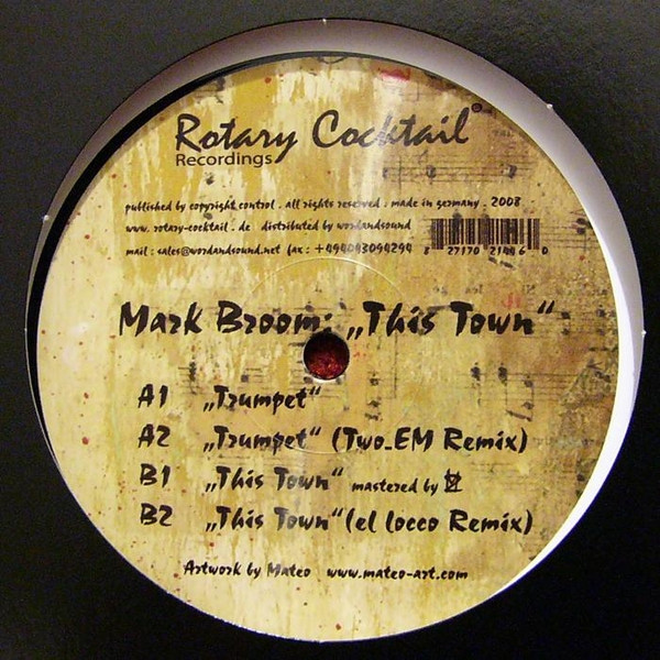 Mark Broom - This Town EP | Rotary Cocktail Recordings (RC 008) - main