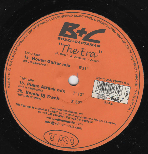Bozzi vs. Castaman - The Era | Tri Records (TRI 016) - main