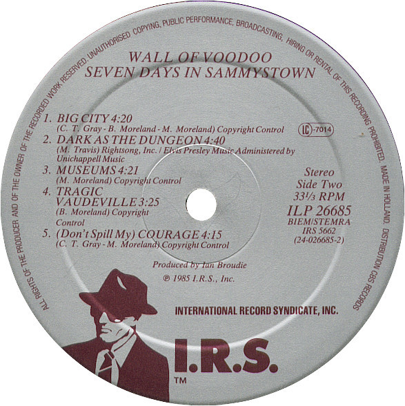 Wall Of Voodoo - Seven Days In Sammystown | I.R.S. Records (ILP 26685) - 4