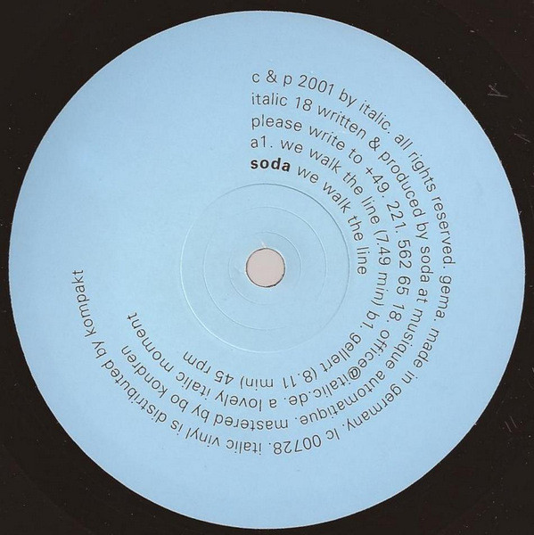 Soda - We Walk The Line | Italic (italic 18) - main