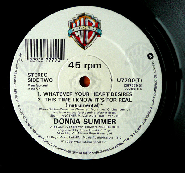 Donna Summer - This Time I Know It's For Real | Warner Bros. Records (U7780T) - 2 Donna Summer - This Time I Know It's For Real | Warner Bros. Records (U7780T) - 2