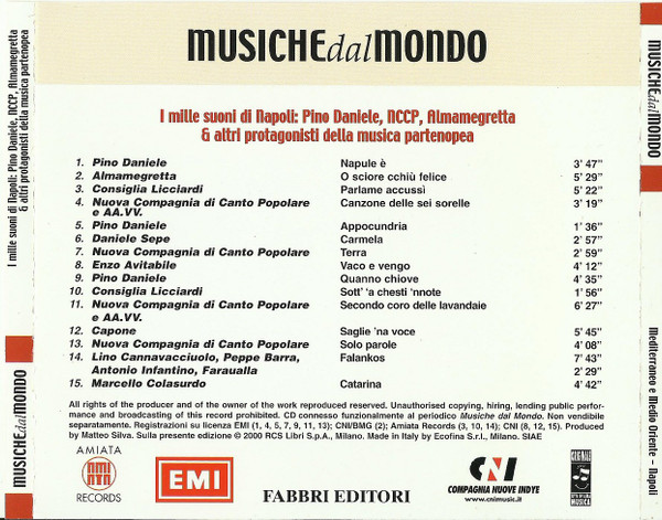Various - Mediterraneo E Medio Oriente - Napoli - I Mille Suoni Di Napoli: Pino Daniele, NCCP, Almamegretta & Altri Protagonisti Della Musica Partenopea | Fabbri Editori (MDM 018) - 2