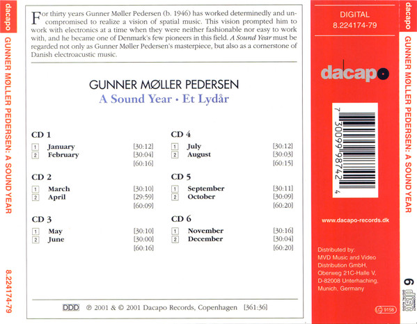 Gunner Møller Pedersen - A Sound Year • Et Lydår | Dacapo (8.224174-79) - 2