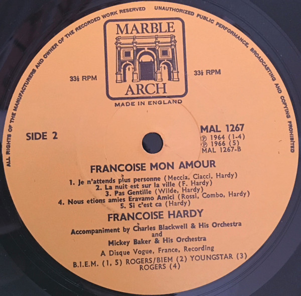 Françoise Hardy - Francoise Mon Amour | Marble Arch (MAL 1267) - 3 Françoise Hardy - Francoise Mon Amour | Marble Arch (MAL 1267) - 3
