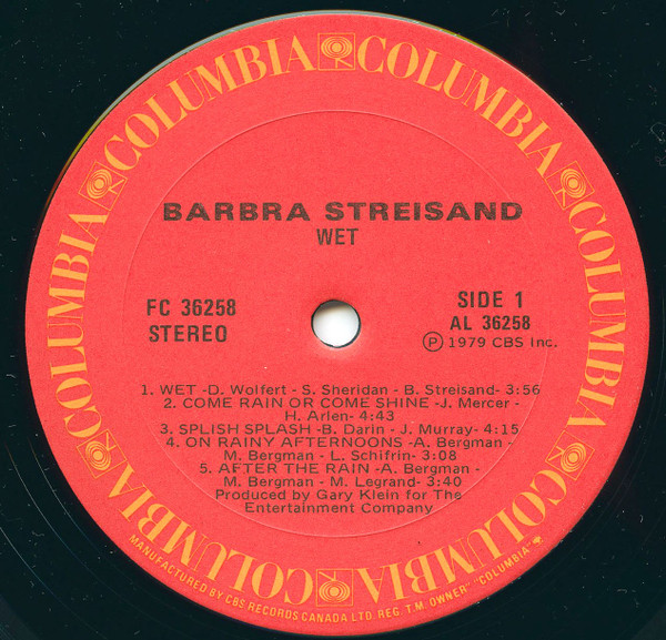 Barbra Streisand - Wet | Columbia (FC 36258) - 3