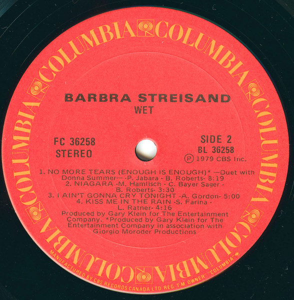 Barbra Streisand - Wet | Columbia (FC 36258) - 4