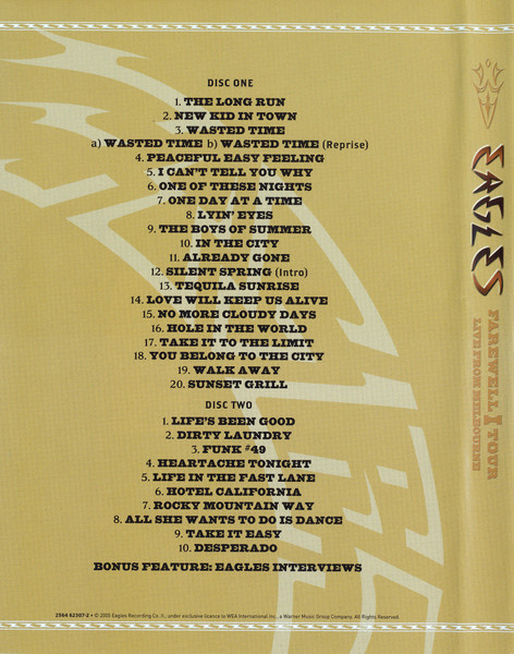 Eagles - Farewell 1 Tour - Live From Melbourne | Warner Music Vision (2564 62307-2) - 4 Eagles - Farewell 1 Tour - Live From Melbourne | Warner Music Vision (2564 62307-2) - 4