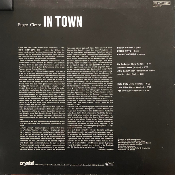 Eugen Cicero - In Town | Crystal Jazz (066 CRY 45 297) - 2 Eugen Cicero - In Town | Crystal Jazz (066 CRY 45 297) - 2