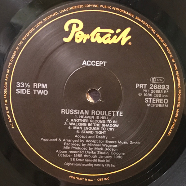 Accept - Russian Roulette | Portrait (PRT 26893) - 4