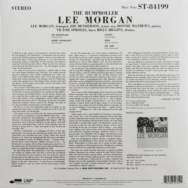 Lee Morgan - The Rumproller | Blue Note (0850312) - 2