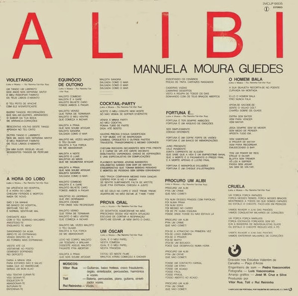 Manuela Moura Guedes - Alibi | Valentim De Carvalho (3VCLP10035) - 2