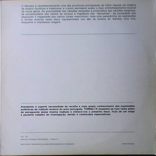Fernando Lopes-Graça / Michel Giacometti - Alentejo: Música Vocal E Instrumental | Torralta (TAS 001) - 2