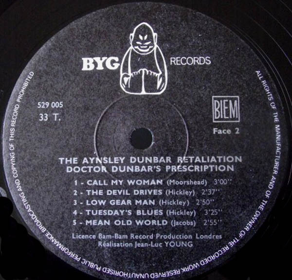 The Aynsley Dunbar Retaliation - Doctor Dunbar's Prescription | BYG Records (529 005) - 4 The Aynsley Dunbar Retaliation - Doctor Dunbar's Prescription | BYG Records (529 005) - 4