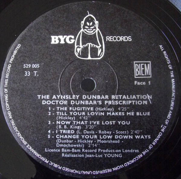 The Aynsley Dunbar Retaliation - Doctor Dunbar's Prescription | BYG Records (529 005) - 3 The Aynsley Dunbar Retaliation - Doctor Dunbar's Prescription | BYG Records (529 005) - 3