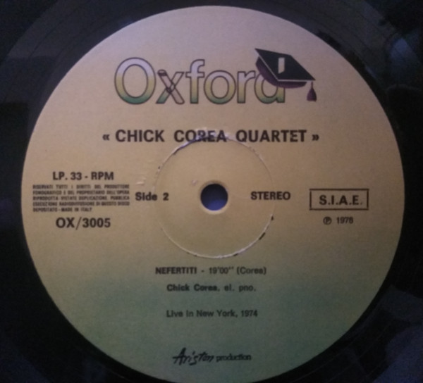Chick Corea Quartet - Live In New York, 1974 | Oxford (OX/3005) - 4 Chick Corea Quartet - Live In New York, 1974 | Oxford (OX/3005) - 4