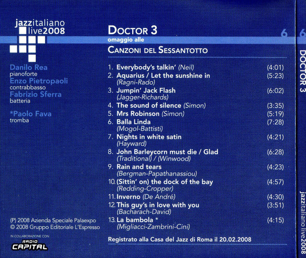 Doctor 3 - Omaggio Alle Canzoni Del Sessantotto | Casa Del Jazz (CdJ3_06) - 2 Doctor 3 - Omaggio Alle Canzoni Del Sessantotto | Casa Del Jazz (CdJ3_06) - 2