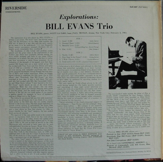 The Bill Evans Trio - Explorations | Original Jazz Classics (OJC-037) - 2 The Bill Evans Trio - Explorations | Original Jazz Classics (OJC-037) - 2