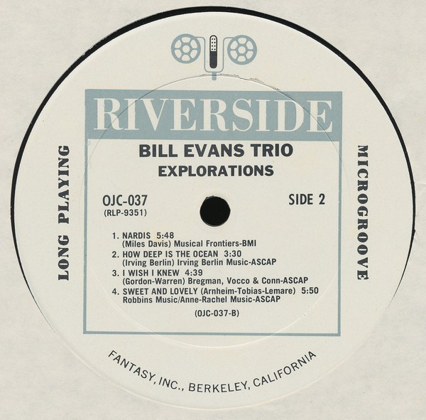 The Bill Evans Trio - Explorations | Original Jazz Classics (OJC-037) - 4 The Bill Evans Trio - Explorations | Original Jazz Classics (OJC-037) - 4