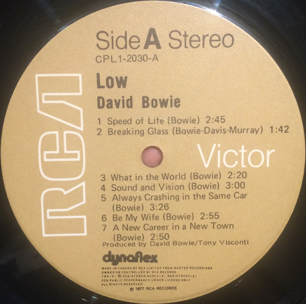 David Bowie - Low | RCA (CPL1-2030) - 3 David Bowie - Low | RCA (CPL1-2030) - 3