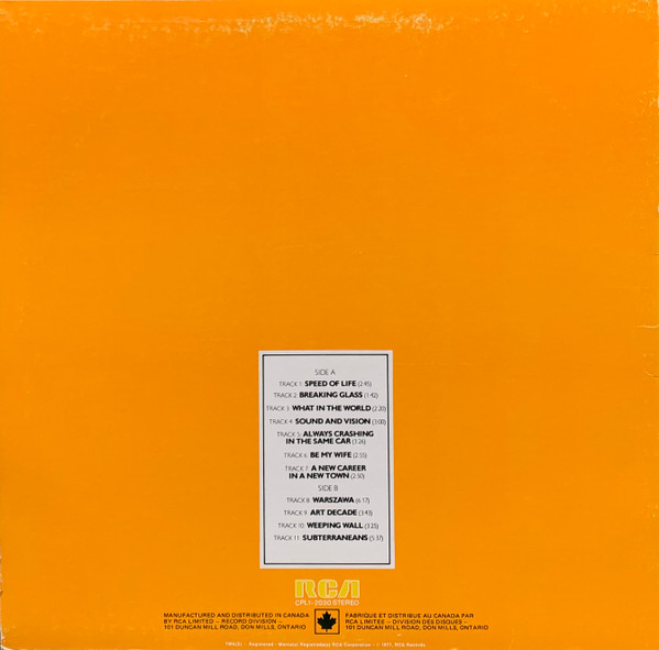 David Bowie - Low | RCA (CPL1-2030) - 2 David Bowie - Low | RCA (CPL1-2030) - 2