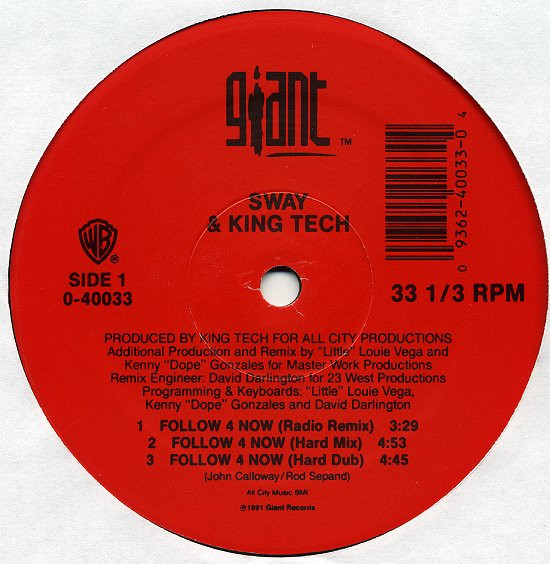 Sway & King Tech - Follow 4 Now | Giant Records (0-40033) - main Sway & King Tech - Follow 4 Now | Giant Records (0-40033) - main