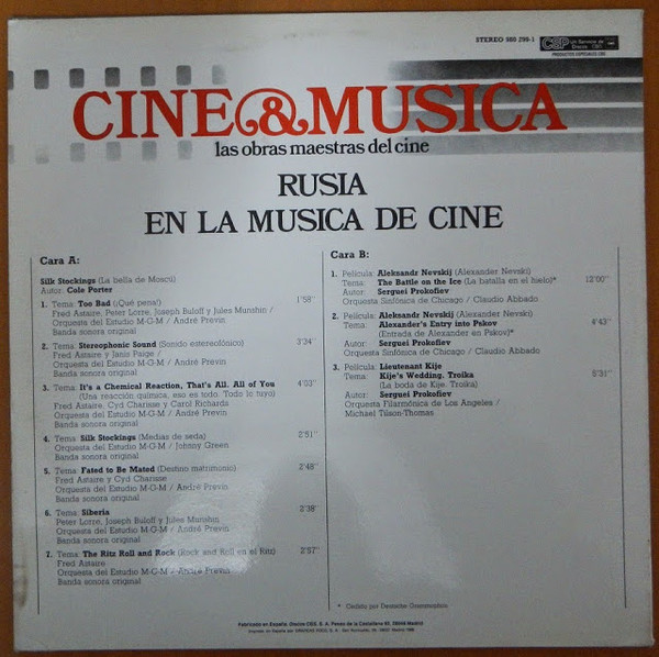 Various - Rusia En La Música De Cine | CBS Special Products (980 299-1) - 2 Various - Rusia En La Música De Cine | CBS Special Products (980 299-1) - 2