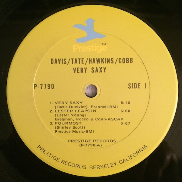 Eddie "Lockjaw" Davis / Buddy Tate / Coleman Hawkins / Arnett Cobb - Very Saxy | Prestige (PR 7790) - 3